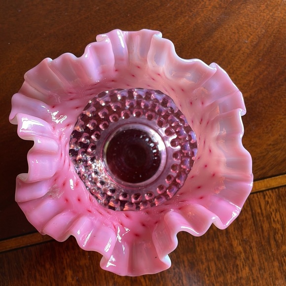 Fenton Cranberry hobnail opalescent 4.5 inch vase. - Picture 4 of 11